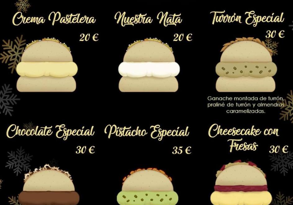 Carta de Roscones de Reyes de Yeray Reyes Pastelerías