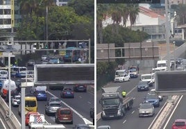 Imagen de los accidentes en los dos sentidos de la Autovía Marítima.