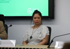 Yurbani Josefina Zapata, este viernes, en una rueda de prensa con motivo del Día Mundial del Cáncer de Colon.