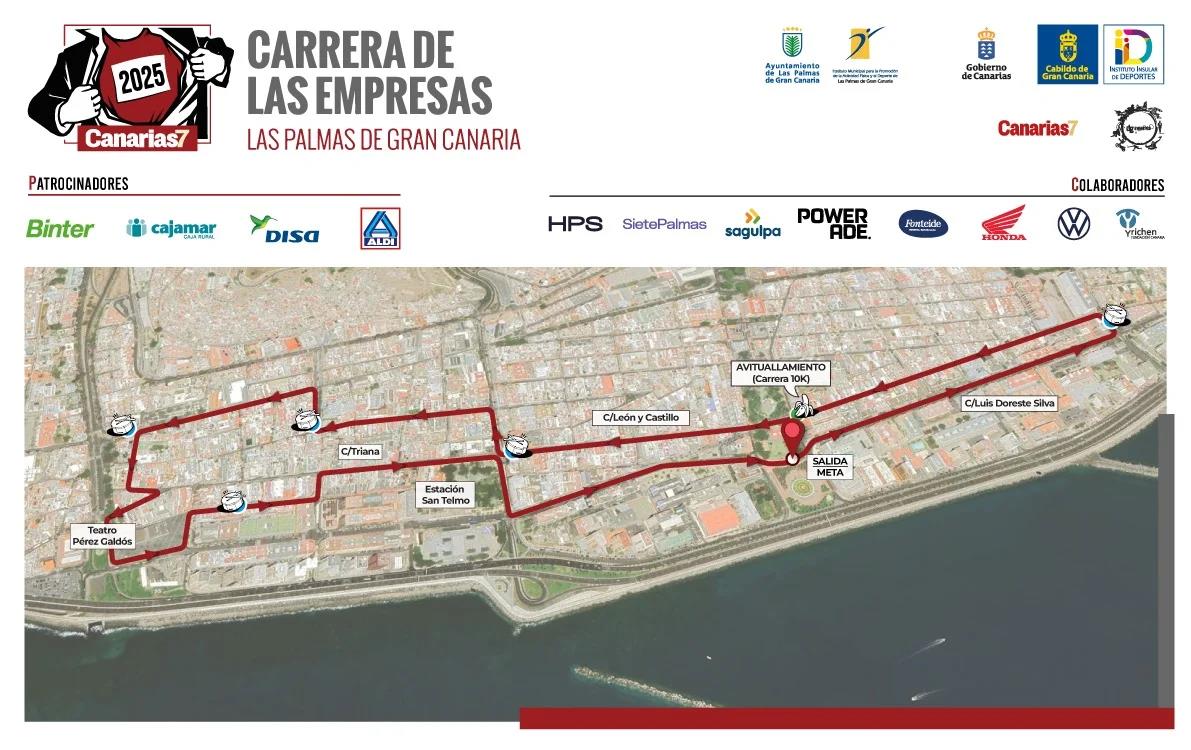 Recorrido de la CANARIAS7 Carrera de las Empresas
