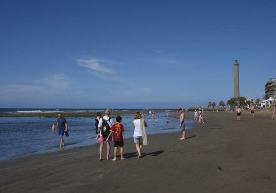 Vista de la playa de Maspalomas durante la reciente Semana Santa.