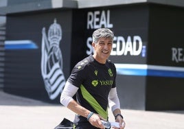 Imanol, sonriente esta mañana en Zubieta.