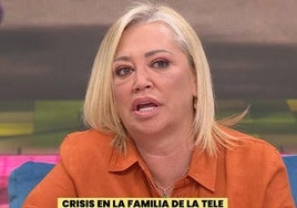 Belén Esteban durante la emisión de 'La familia de la tele' de este miércoles.