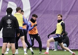 Luis Pérez y Latasa, en el entrenamiento del pasado miércoles en los Anexos.