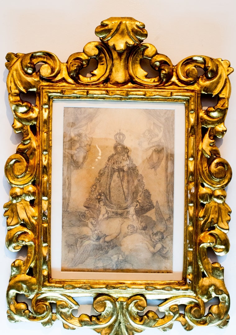 Imagen - Dibujo de la Virgen de la Fuensanta pintado por Eduardo Rosales, única obra que tiene el Mubam del célebre pintor madrileño.