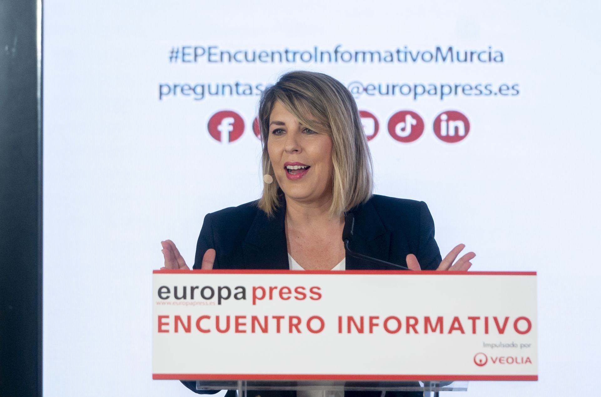Las imágenes de Noelia Arroyo en el encuentro informativo de Europa Press celebrado en Madrid