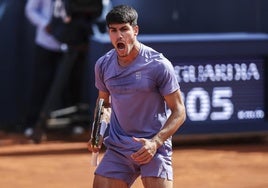 Carlos Alcaraz, durante la final del Conde de Godó.