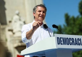 Alberto núñez Feijóo, durante su intervención