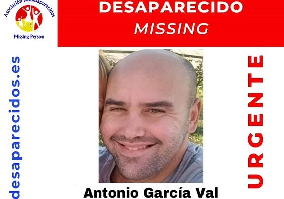 Alerta de búsqueda emitida por la Asociación SOS Desaparecidos.